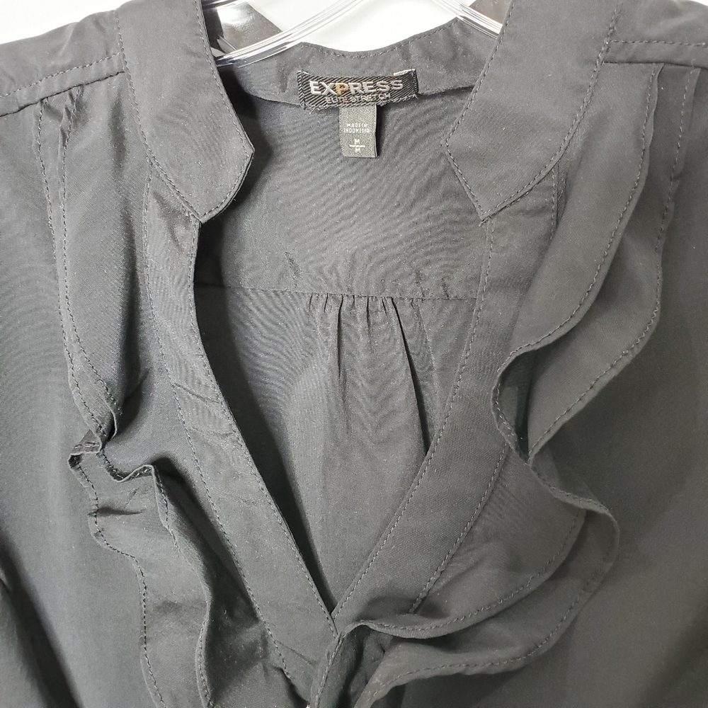 EXPRESS Elite Stretch Ruffle Blouse - Picture 4 of 7